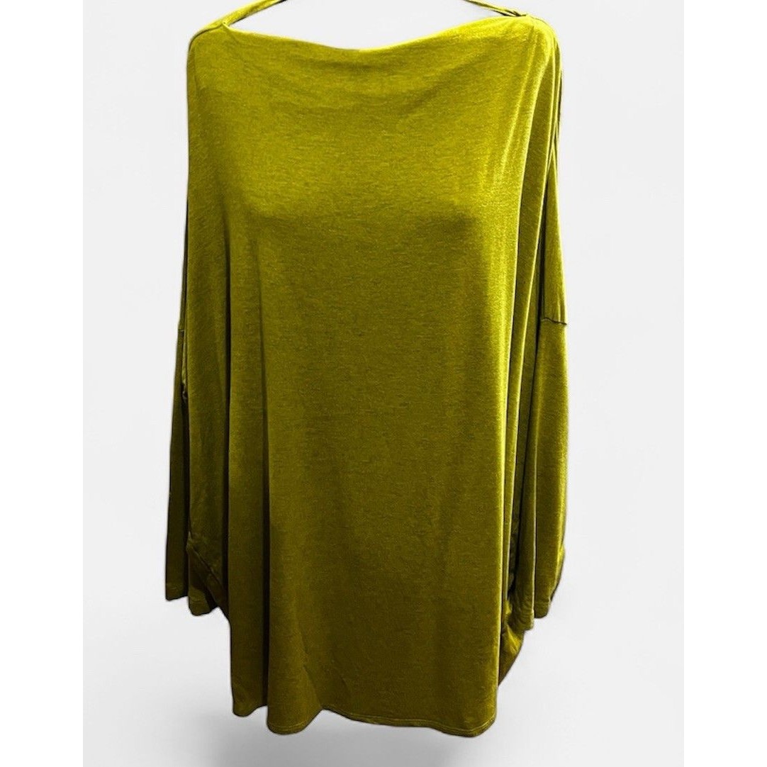 Bryn Walker Women’s Tunic Xl Lagenlook Bohemian Dolman Sleeve Kiwi Green